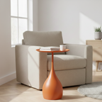 Compact Round Side Table – Elegant Design for Sofa or Bed