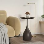 Compact Round Side Table – Elegant Design for Sofa or Bed
