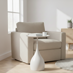 Compact Round Side Table – Elegant Design for Sofa or Bed