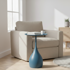Compact Round Side Table – Elegant Design for Sofa or Bed
