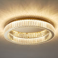 Ceiling Light Fixture with Round Crystal Design and Elegant Gold Finish