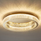 Ceiling Light Fixture with Round Crystal Design and Elegant Gold Finish