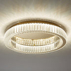 Ceiling Light Fixture with Round Crystal Design and Elegant Gold Finish
