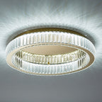 Ceiling Light Fixture with Round Crystal Design and Elegant Gold Finish