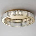 Ceiling Light Fixture with Round Crystal Design and Elegant Gold Finish
