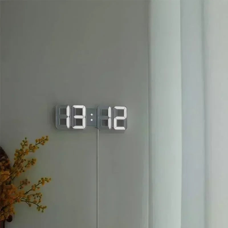 Versatile Wall and Desk 3D LED Clock with Auto Dimming Feature