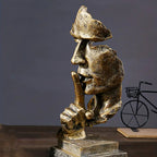 Elysian Abstract Face Art Piece, Elegant Bronze Decor Accent