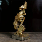 Elysian Abstract Face Art Piece, Elegant Bronze Decor Accent