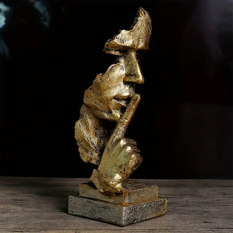Elysian Abstract Face Art Piece, Elegant Bronze Decor Accent