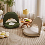 Foldable Living Room Chair - Soft Corduroy and Lambswool Accent Seat