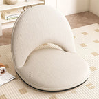 Foldable Living Room Chair - Soft Corduroy and Lambswool Accent Seat