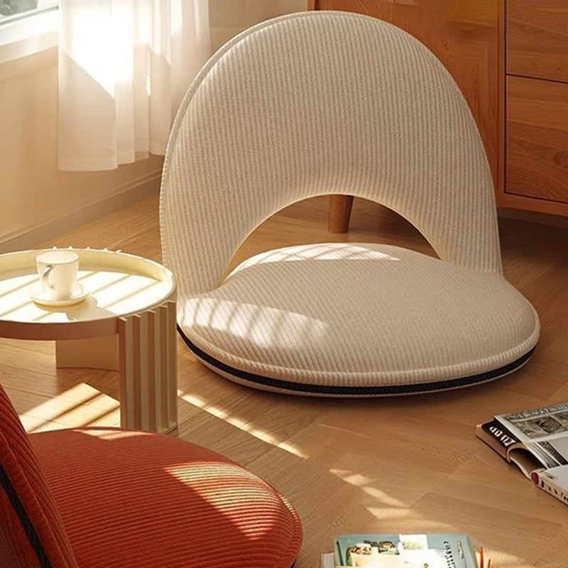 Foldable Living Room Chair - Soft Corduroy and Lambswool Accent Seat