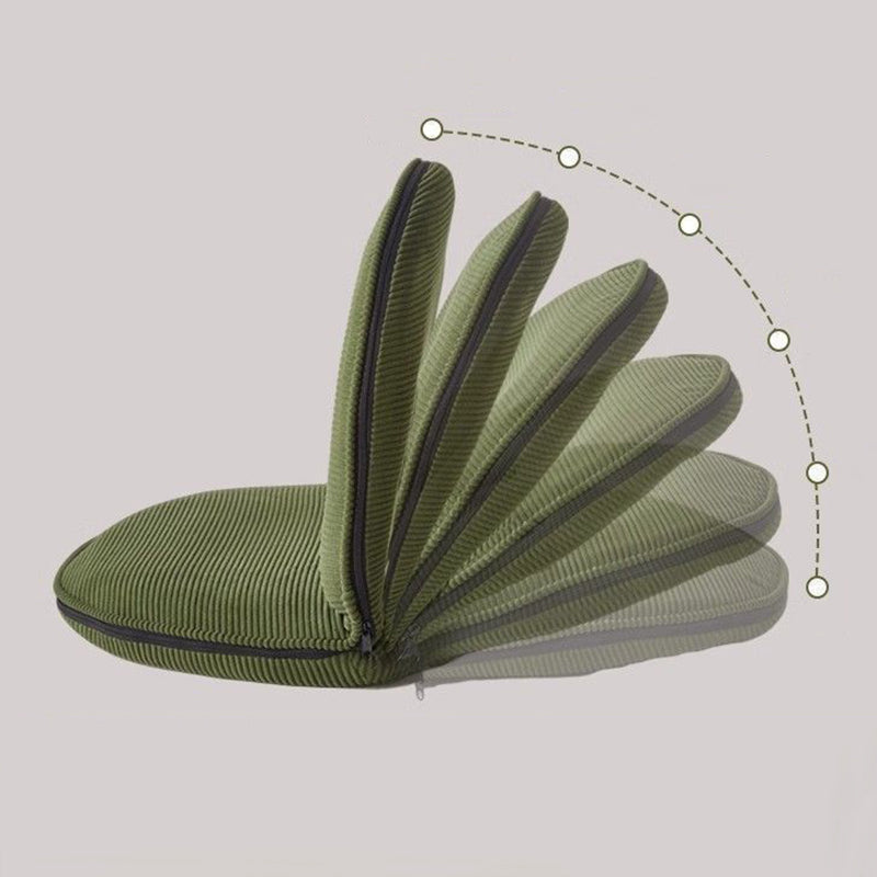 Foldable Living Room Chair - Soft Corduroy and Lambswool Accent Seat