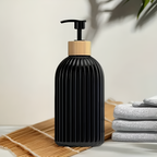 Chic Bamboo and Black Soap Dispenser for Home