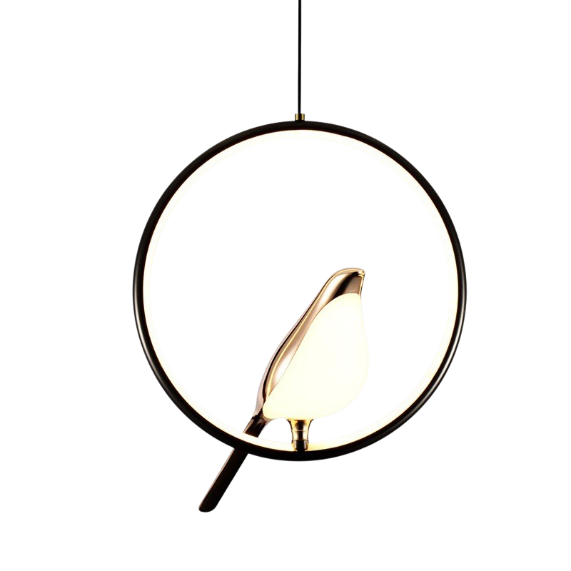 Hanging Lamp with Modern Bird and Ring Design