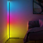 RGB Corner Standing Lamp with Remote – Energy-Efficient Black Floor Light