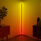 RGB Corner Standing Lamp with Remote – Energy-Efficient Black Floor Light