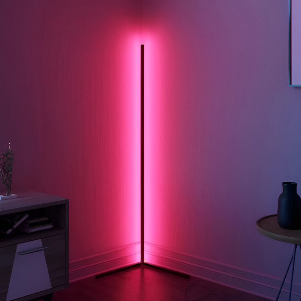 RGB Corner Standing Lamp with Remote – Energy-Efficient Black Floor Light