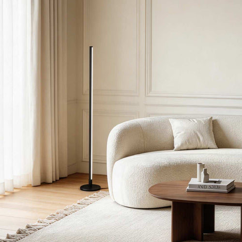 Adjustable Color Temperature Black Floor Lamp – Slim Design for Living Room and Reading
