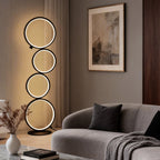 Contemporary Standing Lamp in Black with Five-Ring Touch Dimming Design