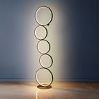 Contemporary Standing Lamp in Black with Five-Ring Touch Dimming Design