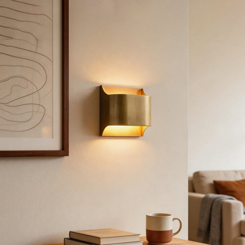 Brass Wall Light Fixture with Adjustable Up and Down Glow – Warm White, Available in Two Sizes, Perfect for Bedrooms and Living Areas