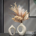 Set of 2 Durable Porcelain Vases – Elegant Boho Home Decor