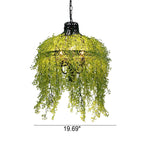 Chandelier Lighting with Faux Plants | Decorative Fixture for Dining and Living Areas