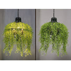 Chandelier Lighting with Faux Plants | Decorative Fixture for Dining and Living Areas