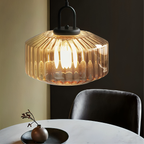 Hanging Lamp with Crystal-Cut Glass Design