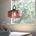 Hanging Lamp with Crystal-Cut Glass Design