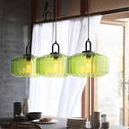 Hanging Lamp with Crystal-Cut Glass Design