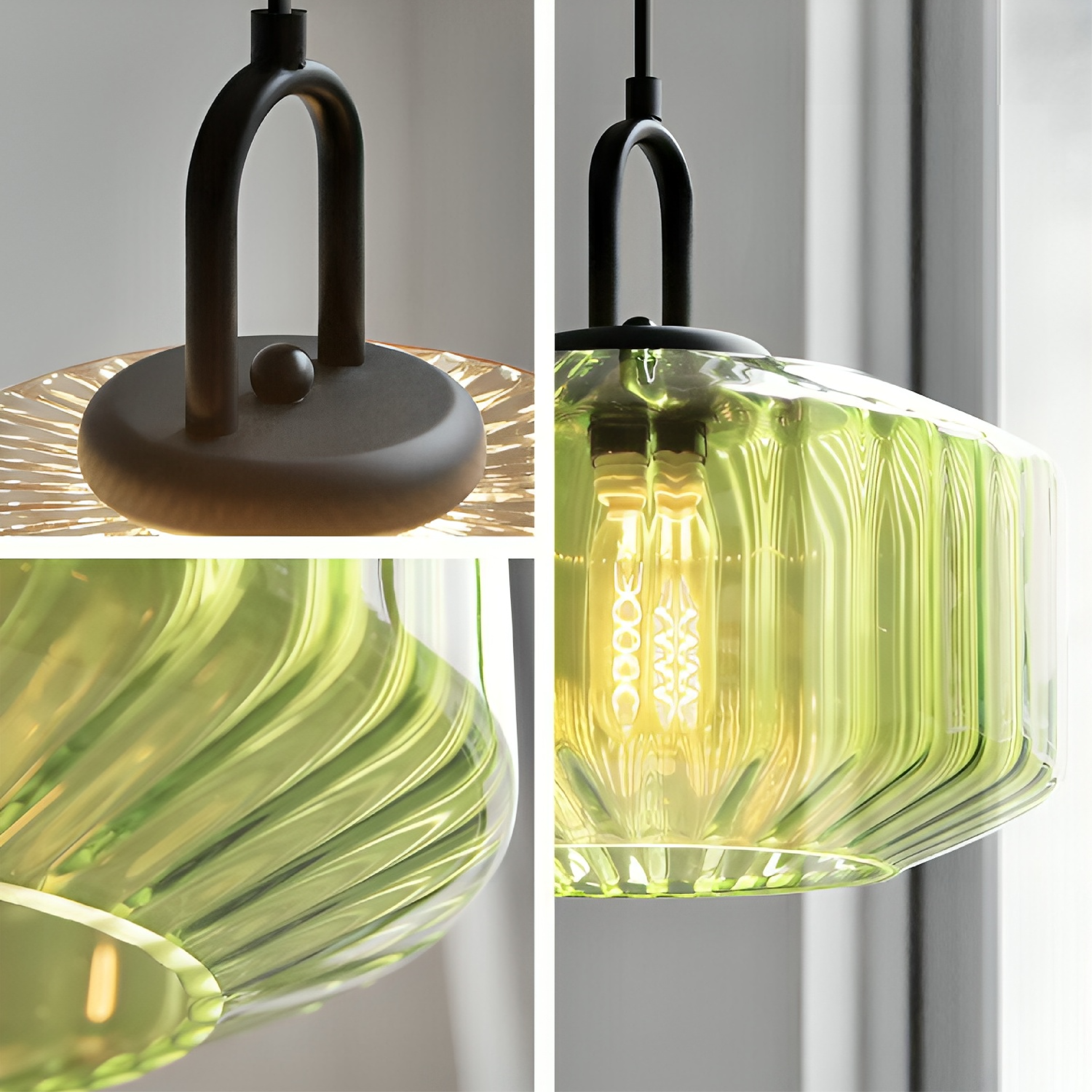 Hanging Lamp with Crystal-Cut Glass Design
