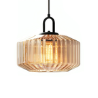Hanging Lamp with Crystal-Cut Glass Design