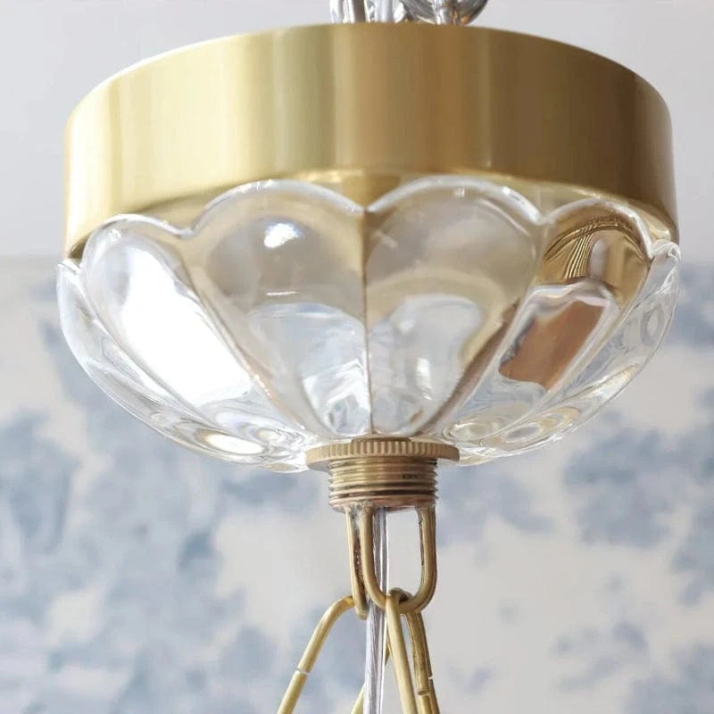 Adjustable Brightness Crystal Chandelier – Elegant Glass Light for Dining and Living Areas