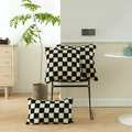 Checkerboard Pattern Cushion Cover – Soft Fabric, 17.72 x 17.72 inches