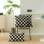 Checkerboard Pattern Cushion Cover – Soft Fabric, 17.72 x 17.72 inches