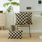 Checkerboard Pattern Cushion Cover – Soft Fabric, 17.72 x 17.72 inches