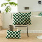 Checkerboard Pattern Cushion Cover – Soft Fabric, 17.72 x 17.72 inches