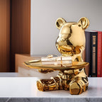 Ceramic Bear Figurine Tray - Chic Coffee Table Storage for Home Décor