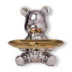 Ceramic Bear Figurine Tray - Chic Coffee Table Storage for Home Décor