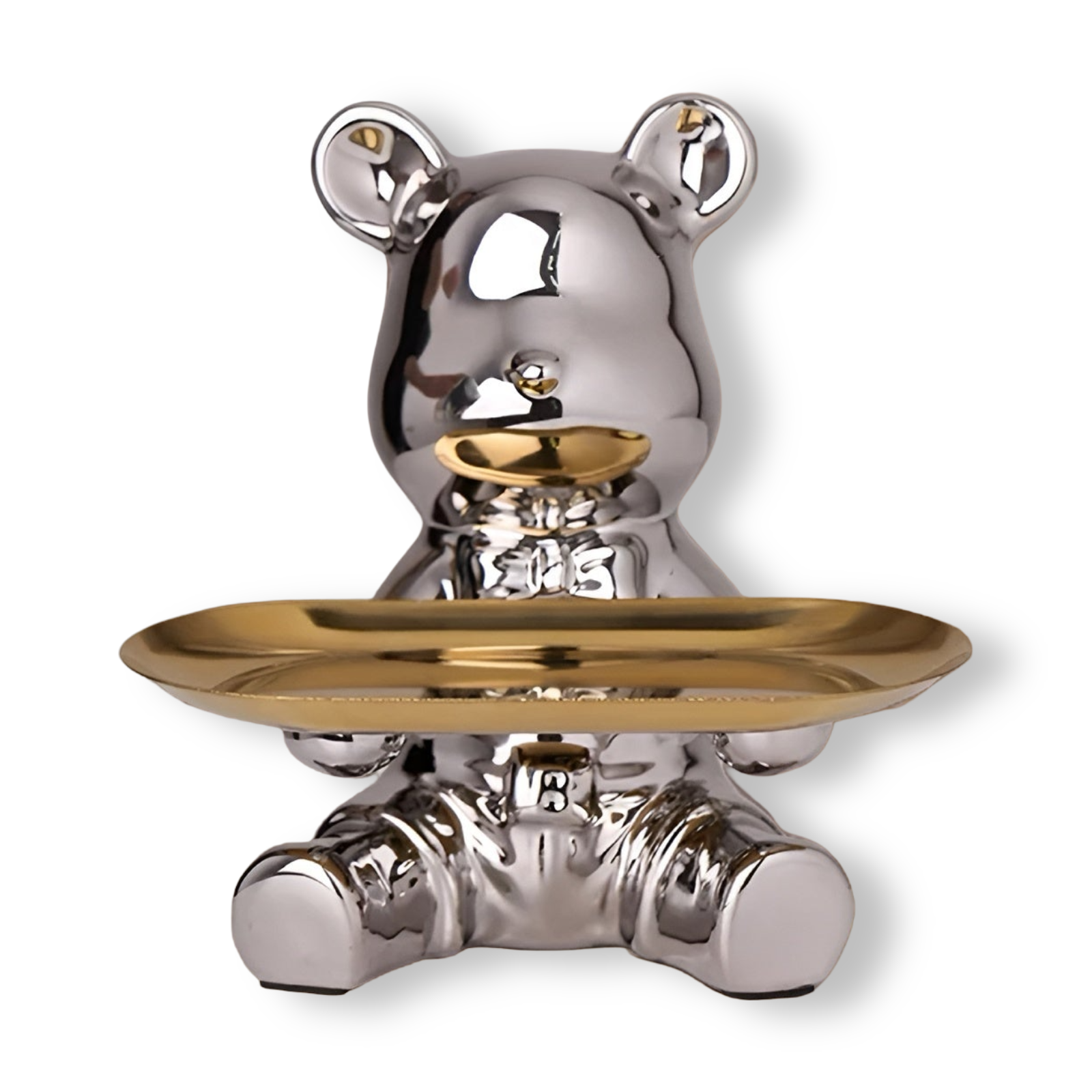 Ceramic Bear Figurine Tray - Chic Coffee Table Storage for Home Décor