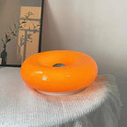 Dimmable LED Glass Desk Lamp – Contemporary Donut Design for Home