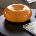 Dimmable LED Glass Desk Lamp – Contemporary Donut Design for Home