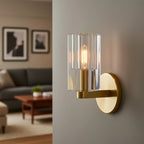 Elegant Industrial Wall Sconce with Textured Glass – Dimmable Crystal Light