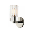 Elegant Industrial Wall Sconce with Textured Glass – Dimmable Crystal Light