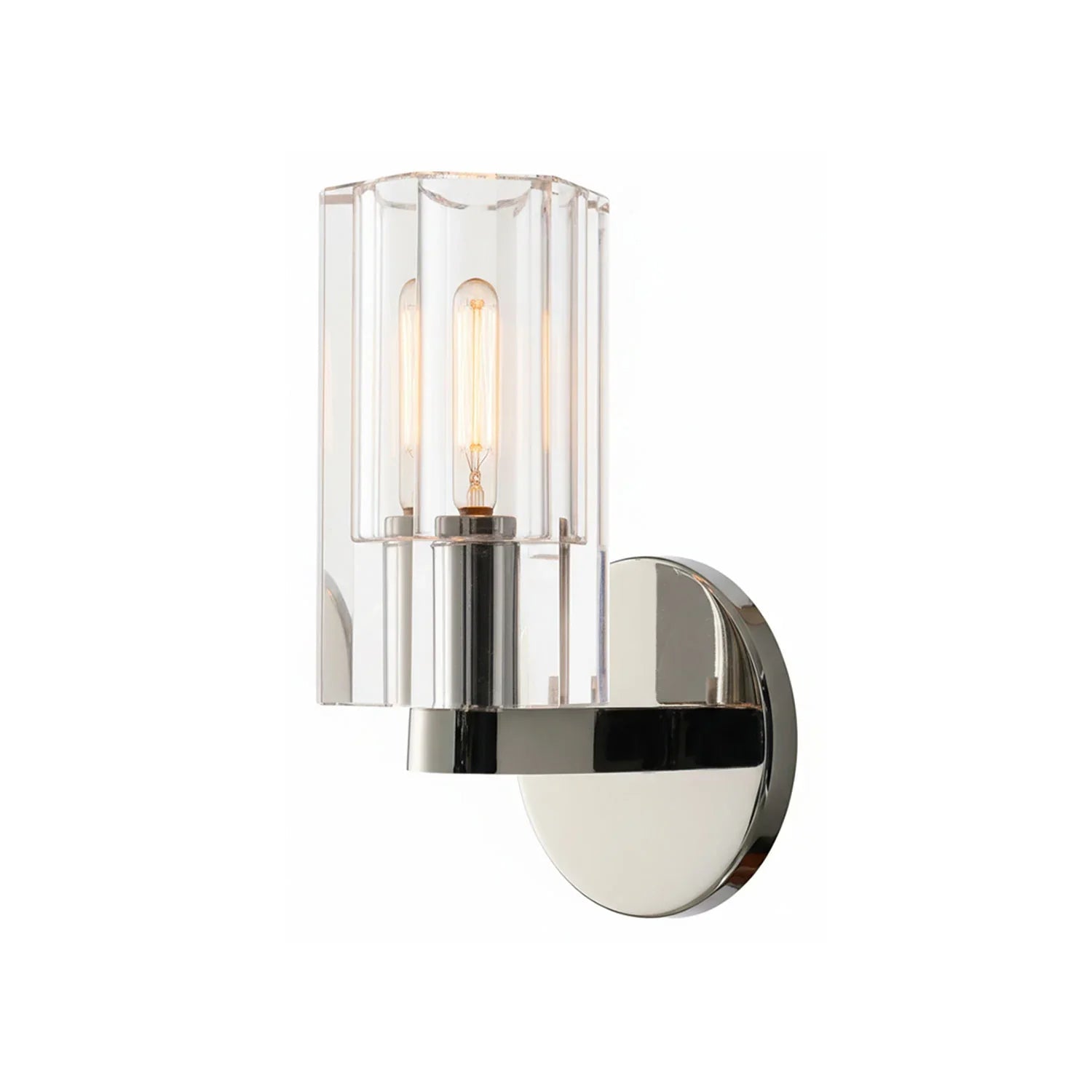 Elegant Industrial Wall Sconce with Textured Glass – Dimmable Crystal Light