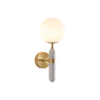 Elegant Wall Lamp with Marble Detail – Contemporary Gold Sconce