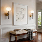 Elegant Wall Lamp with Marble Detail – Contemporary Gold Sconce
