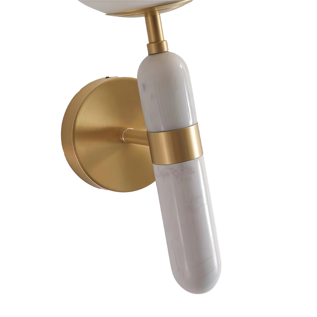 Elegant Wall Lamp with Marble Detail – Contemporary Gold Sconce